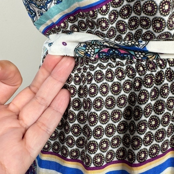 Crescent Women’s Gorgeous Kaleidoscope Pattern Open Back Maxi Dress Size Large - Picture 4 of 11